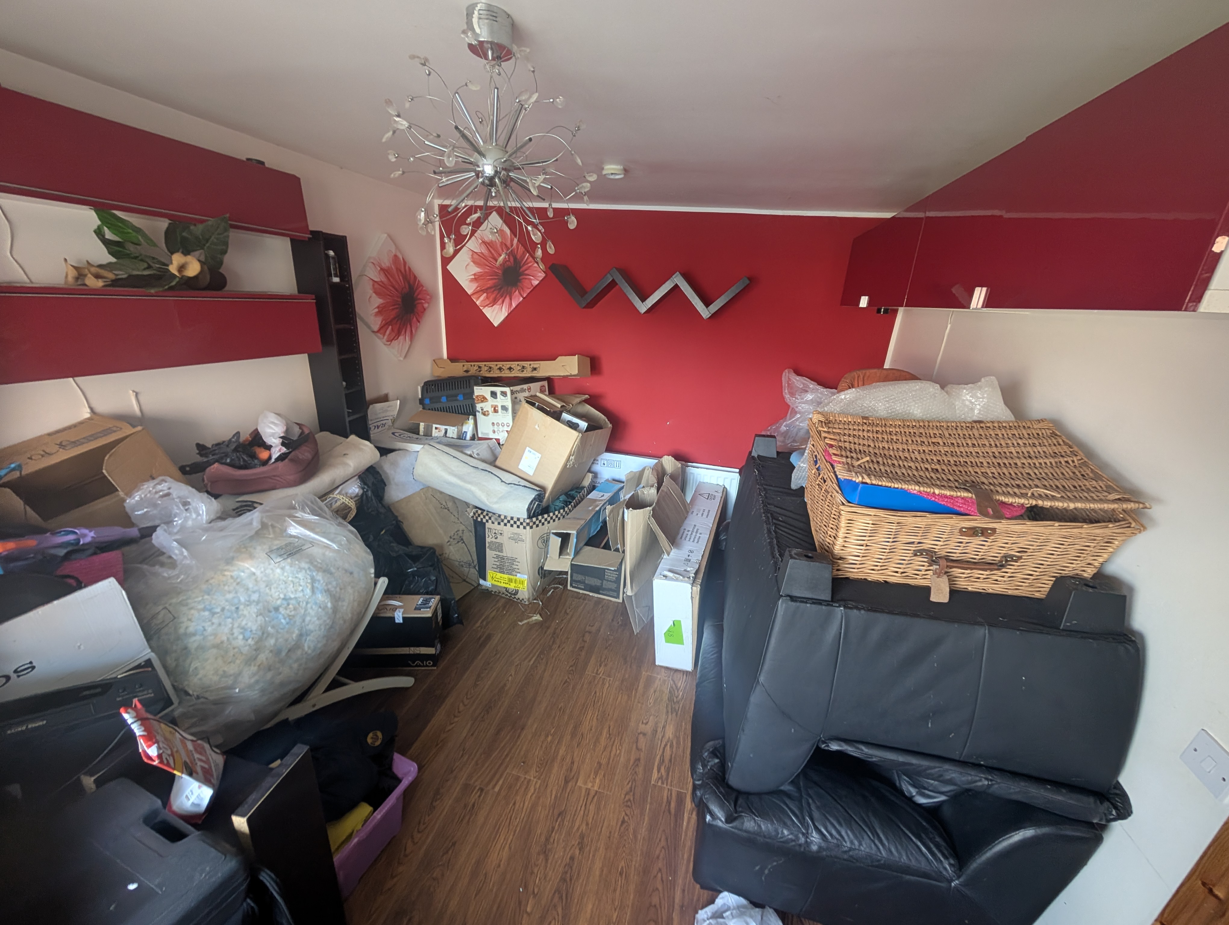 living room before clean begin